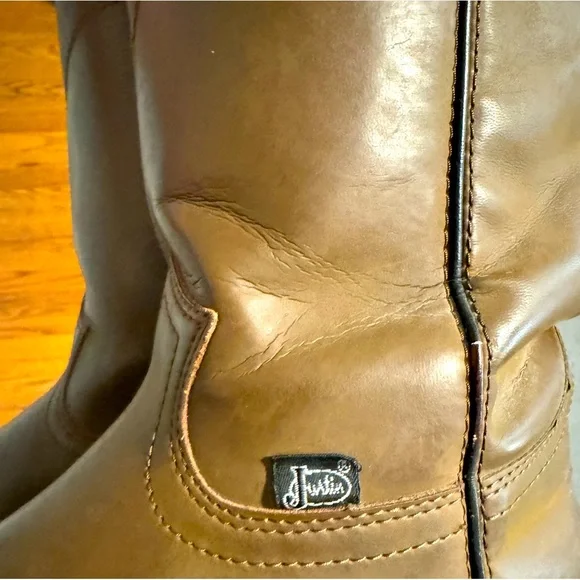 Justin Brown Leather Womens Boots - Picture 2 of 5